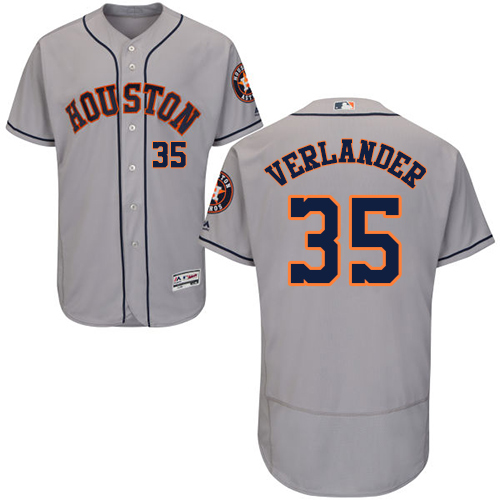 Astros #35 Justin Verlander Grey Flexbase Authentic Collection Stitched MLB Jersey